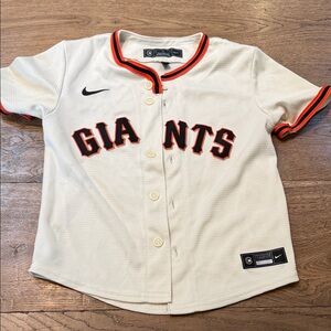 Nike Kids Giants Cream Baseball Jersey